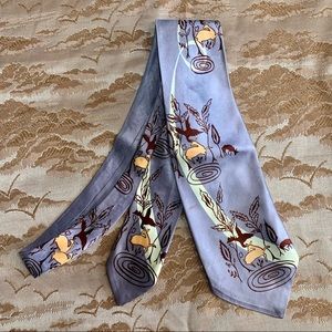 40s Abstract Deer Goose Nature Silky Novelty Tie